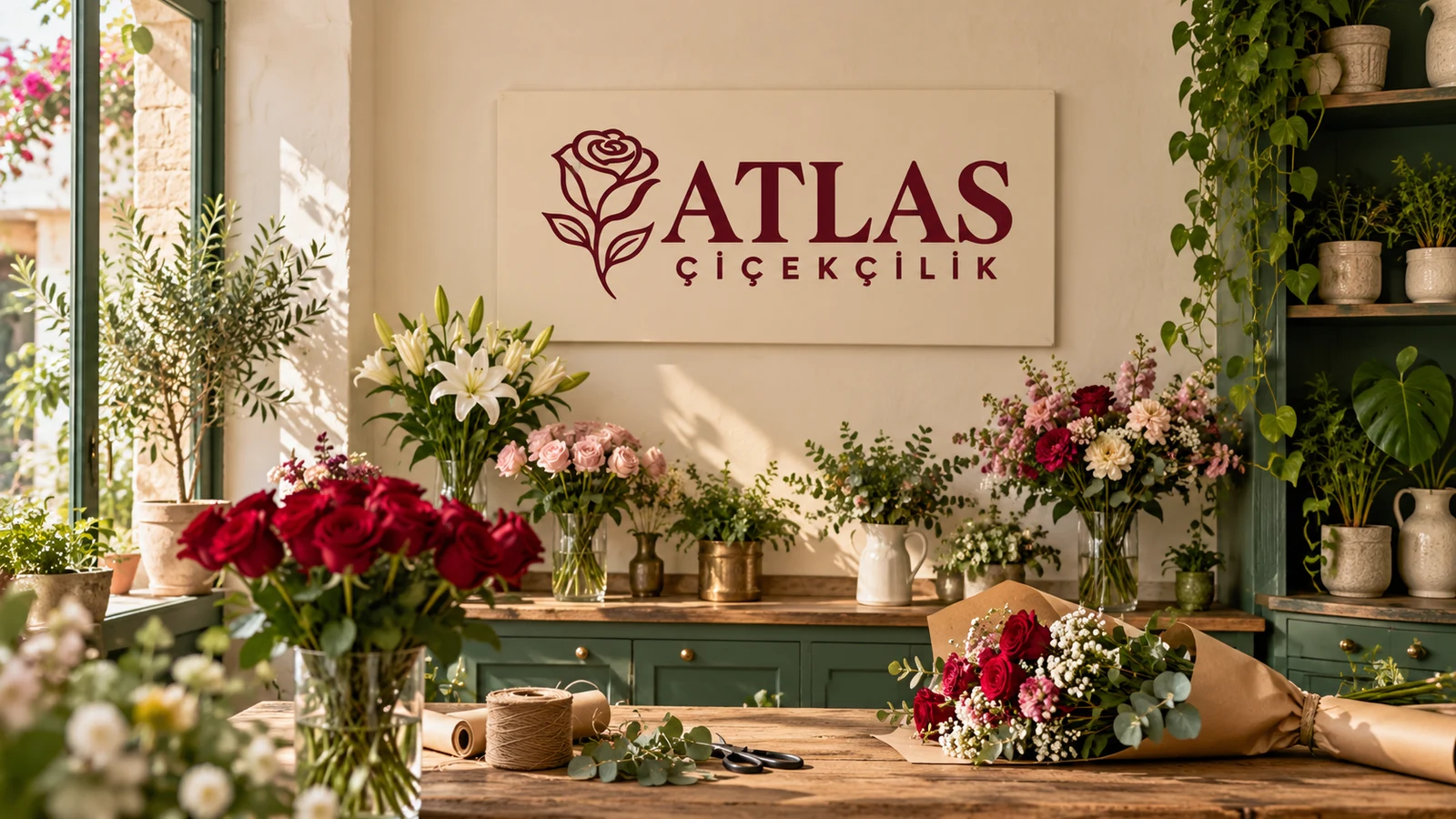 Atlas Çiçekçilik Mersin Mezitli Mağazası ve Taze Çiçekler